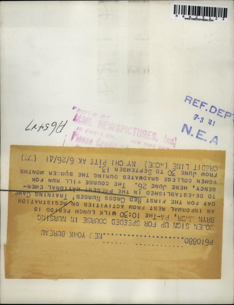 1941 Press Photo Red Cross Nurses Training Camp