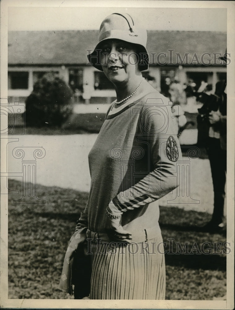 1929 Press Photo Fashion Monogrammed Sleeves Worn at Le Touquet French Resort
