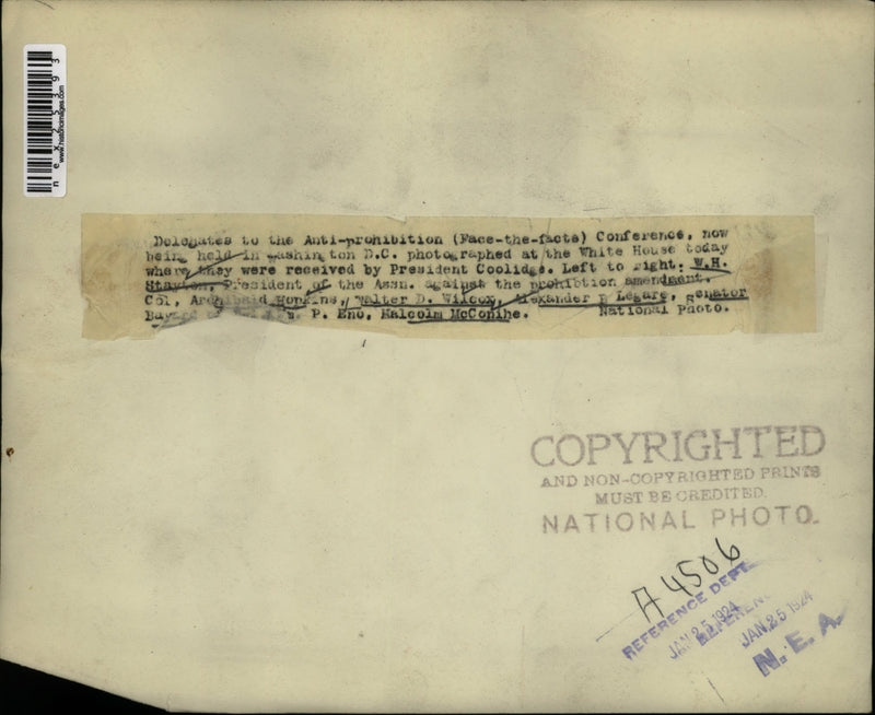 Load image into Gallery viewer, 1924 Press Photo Delegates to Anti-prohibiltion Conference Washington D.C.
