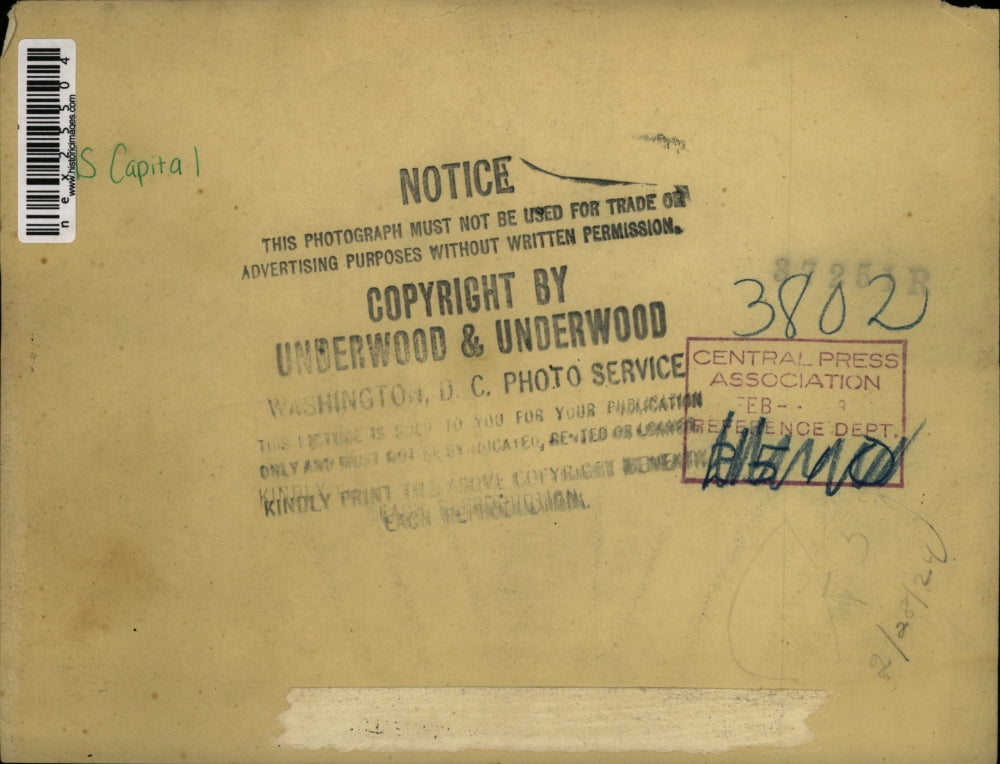 1924 Press Photo National Capital Building