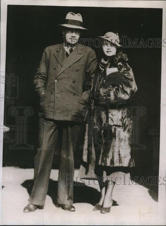 1935 Press Photo Cornelius Vanderbilt Jr & bride nee Helen Varner