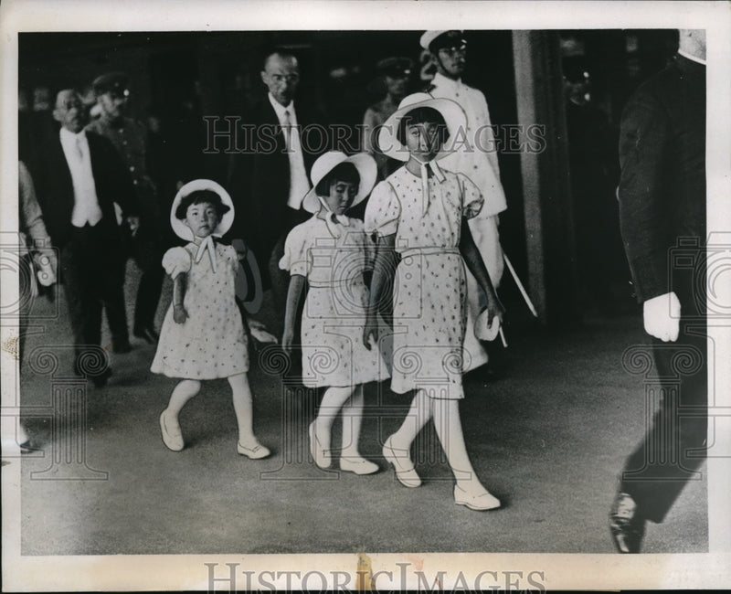 Load image into Gallery viewer, 1937 Press Photo Princesses Teru, Taka, and Yori returning to Japan.
