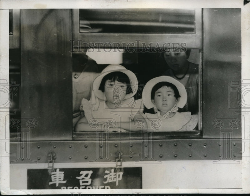 Load image into Gallery viewer, 1935 Press Photo Princess Taka (left) and Princess Yori, daughters of their
