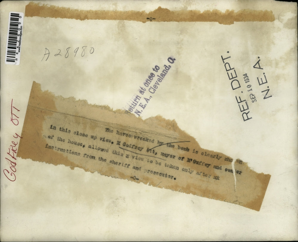 1934 Press Photo M Godfrey Ott owner of property and mayor of M'Guffey.