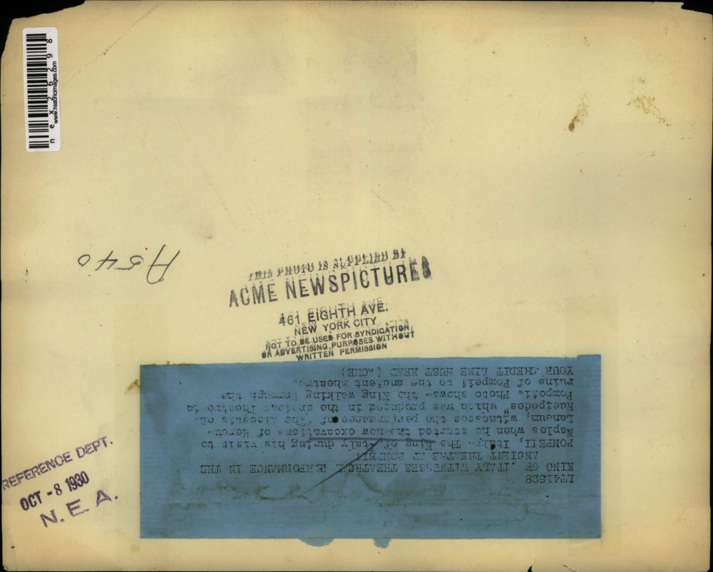 1930 Press Photo King of Italy during his visit to Naples traveling through