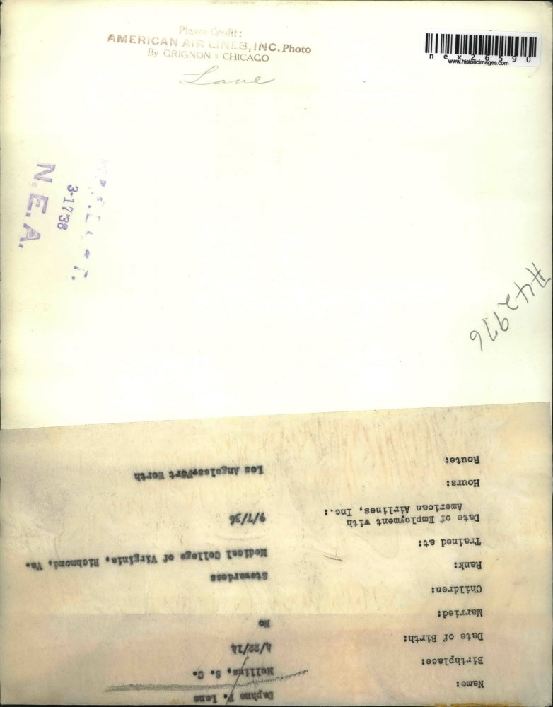 1938 Press Photo Daphne F. Lane trained at Medical College of Virginia, Richmond