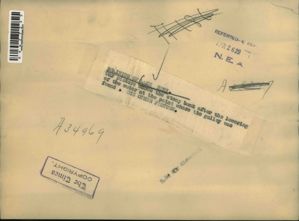 1929 Press Photo Draining of Lake Nemi - nex27235