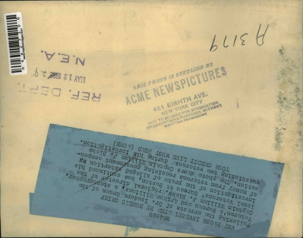 1928 Press Photo William Blake Questioning Isadore Green and Arthur Williams