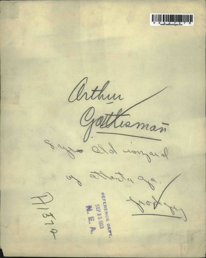 1923 Press Photo Arthur Galtisman of Atlanta Georgia injured.