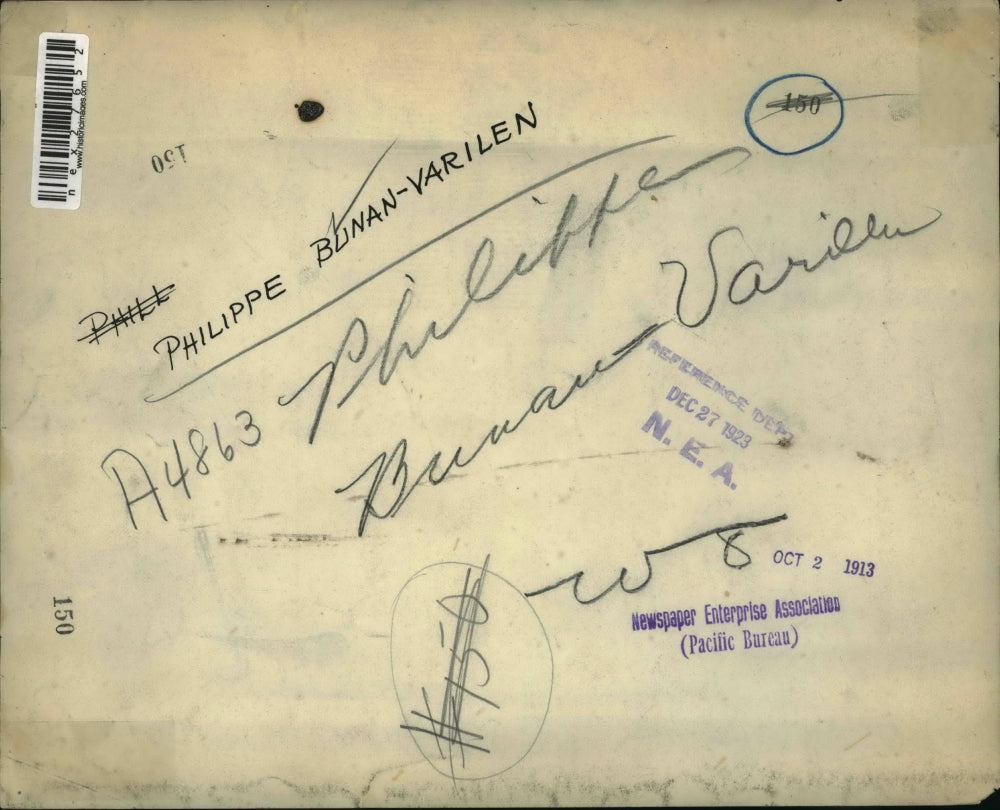 1913 Press Photo Philippe Bunan-Varilen