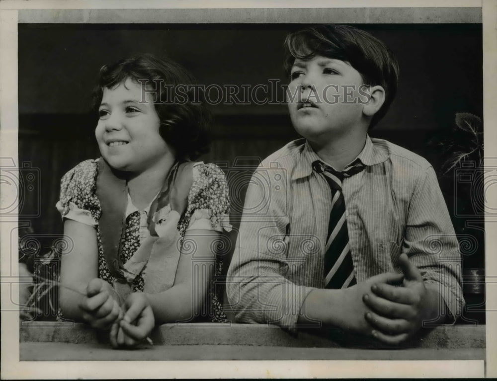 1936 Press Photo Delmar & Sybil Watson, Brother & Sister Child Actors