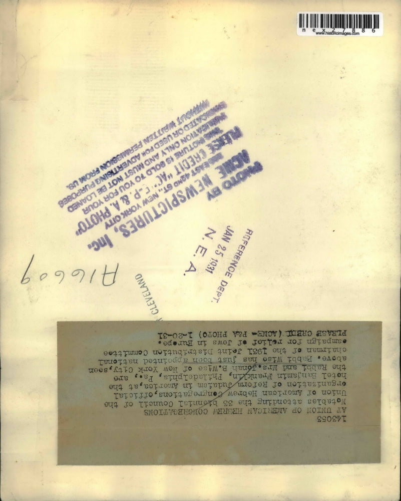 1931 Press Photo Phila Pa Rabbi & Mrs Jonah B Wise at Reform Judaism org,