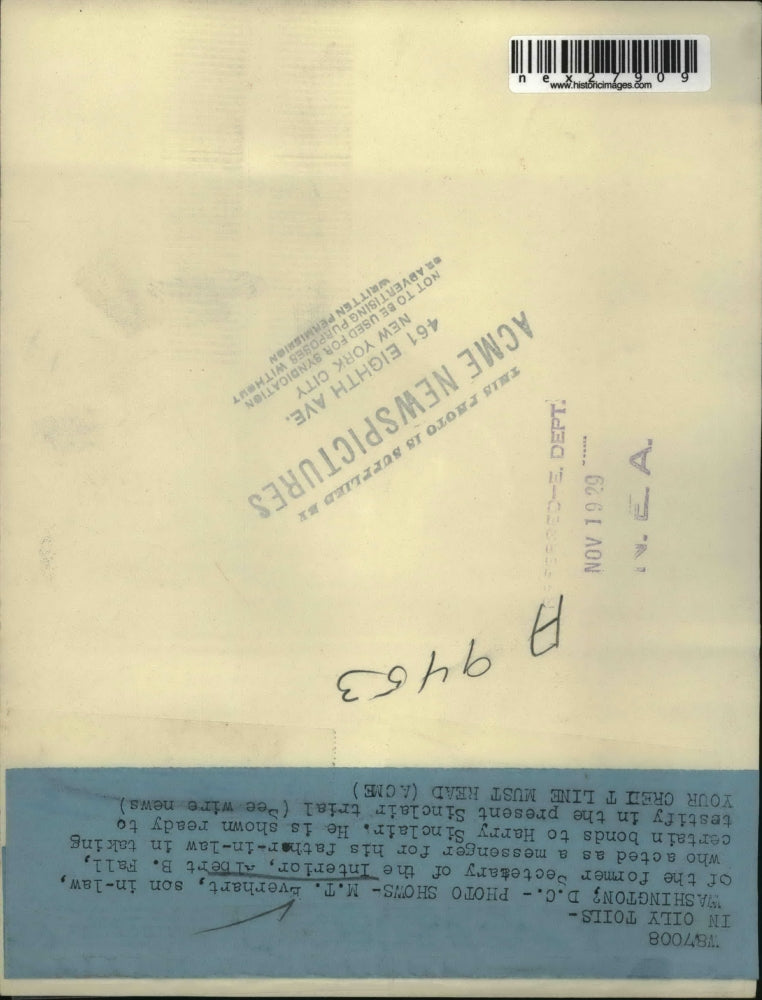 1929 Press Photo M.T. Everhart, son-in-law of the former Secretary of the