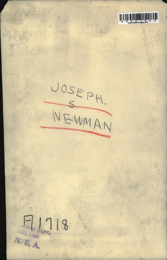 1920 Press Photo Joseph S Newman - nex27942