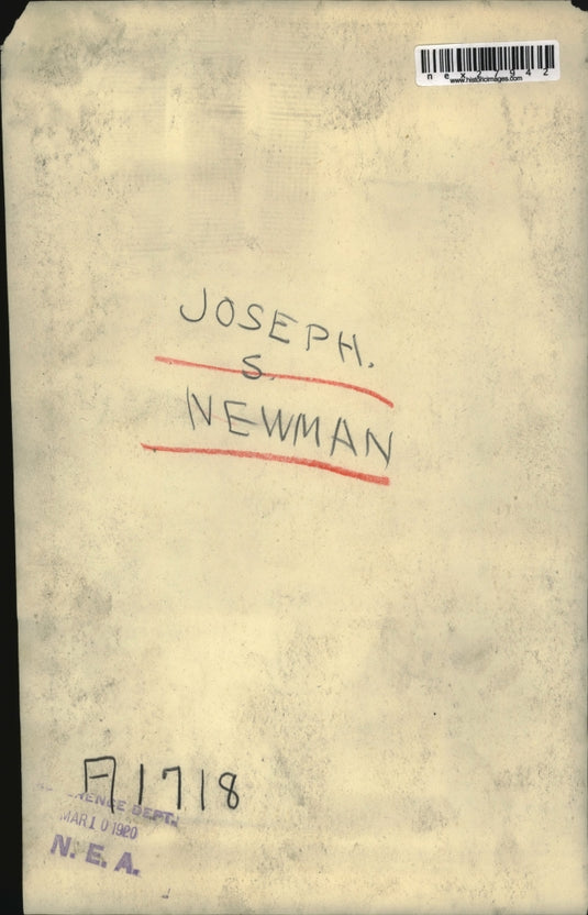1920 Press Photo Joseph S Newman - nex27942
