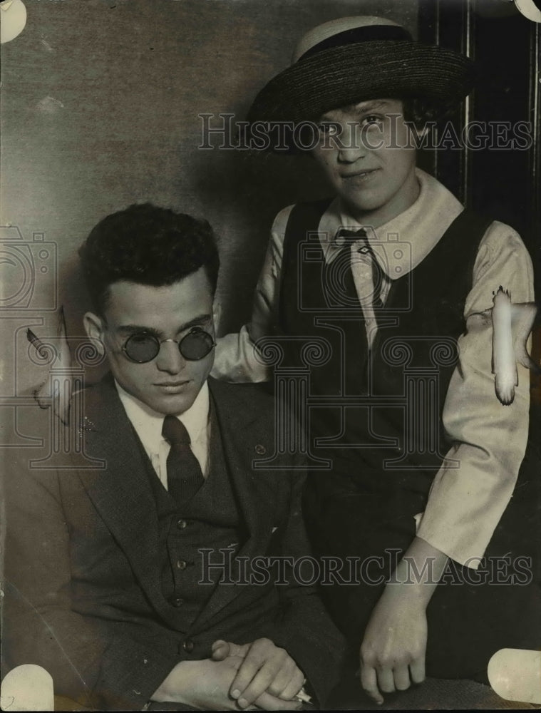 1922 Press Photo Mike Aaronsoher, Ciccinnati, Ohio Blind Chaplain of Blind Vets