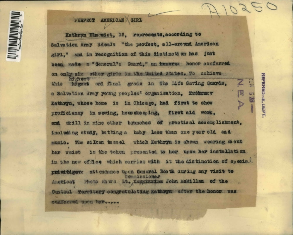 1928 Press Photo Lt. Commissioner John McMillan and Kathryn Elmquist