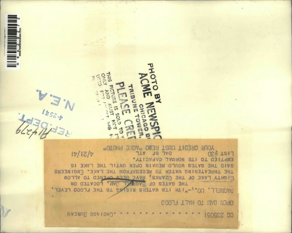 1941 Press Photo Bagwell Md gates of Bagwell dam at Lake of the Ozarks