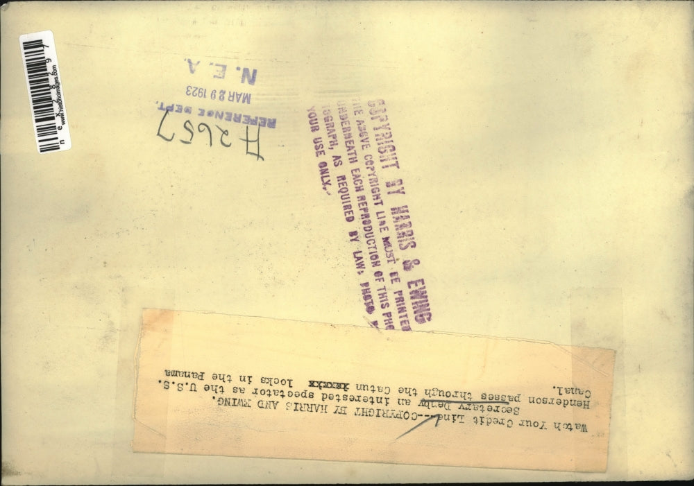 1923 Press Photo Sec of the Navy Edwin Denby USS Henderson at Panama Canal