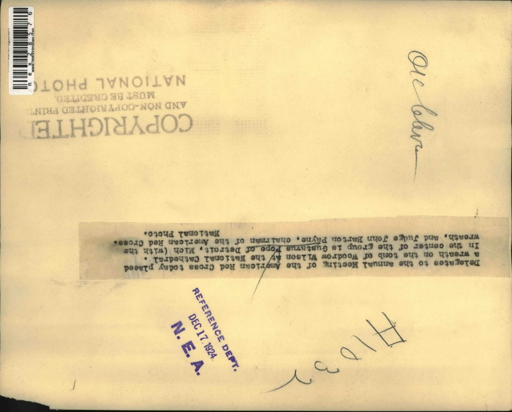 1924 Press Photo Delegates to the Annual Meeting of the American Red Cross