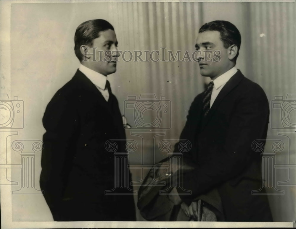 1923 Press Photo George Ptarictis & Joseph Sakelos released from jail