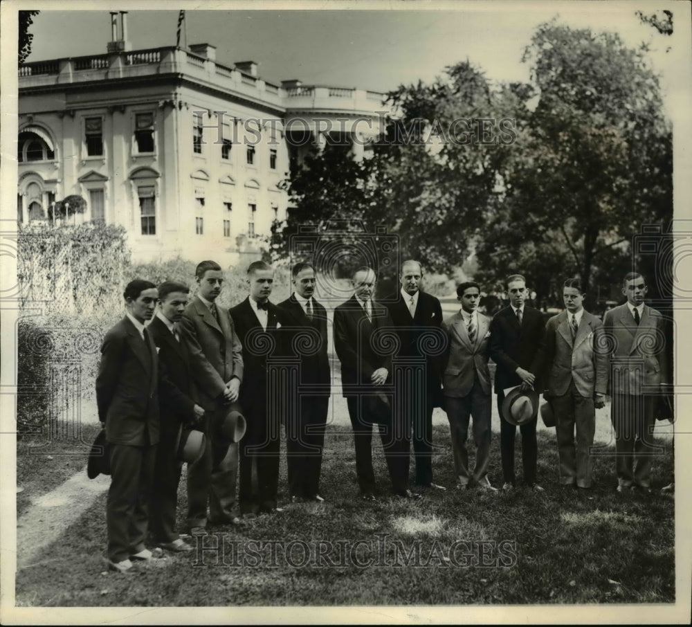 1928 Press Photo Intnal Orators contest J Tomaso, R Ponthieu, DR Barker