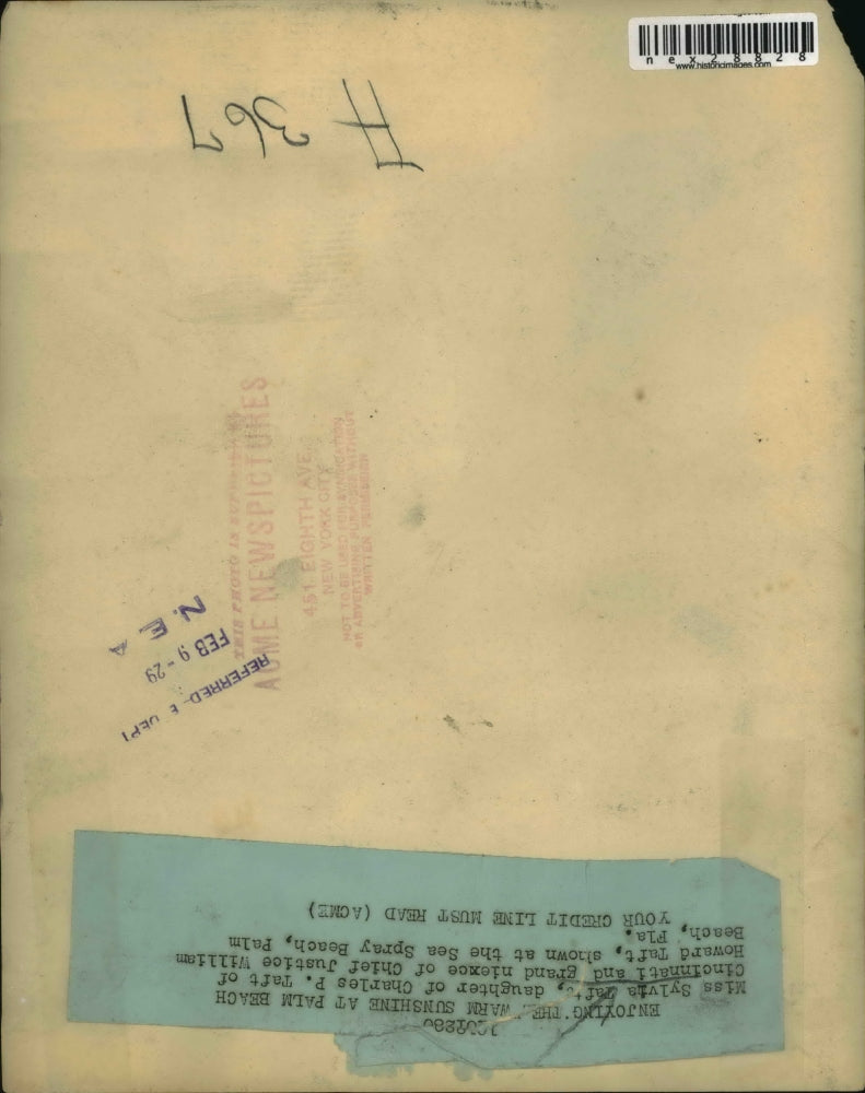 1929 Press Photo Miss Sylvia Taft, grand niece of Chief Justice William Howard