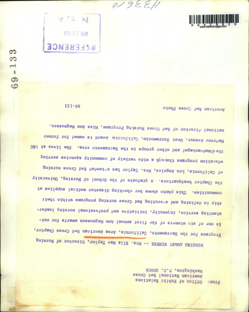 1969 Press Photo Mrs. Ella Mae Taylor, Director of Nursing Programs for