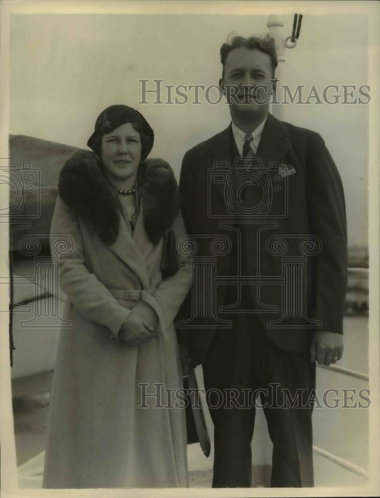 1931 Press Photo Stephen C Tate & bride Lucille Manson in LA Calif