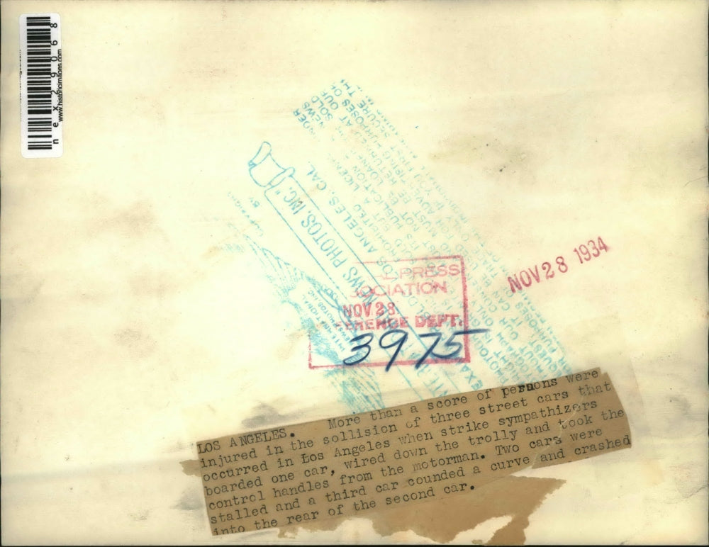 1934 Press Photo More than a score persons were injured in the collision of