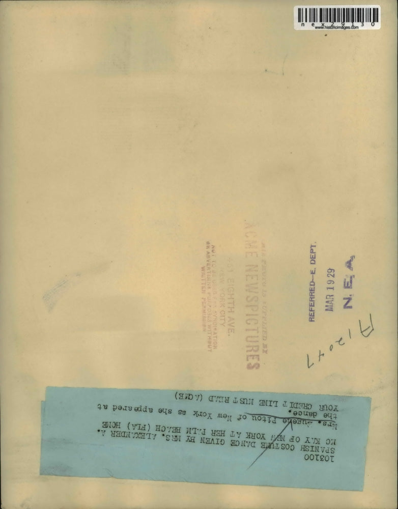 1929 Press Photo Mrs. Eugene Pitou of New York as she appeared at the dance.