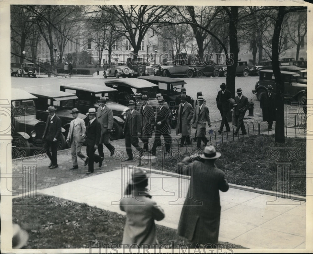 1929 Press Photo Wash DC Sinclair jury & Deputy Marshalls at court house