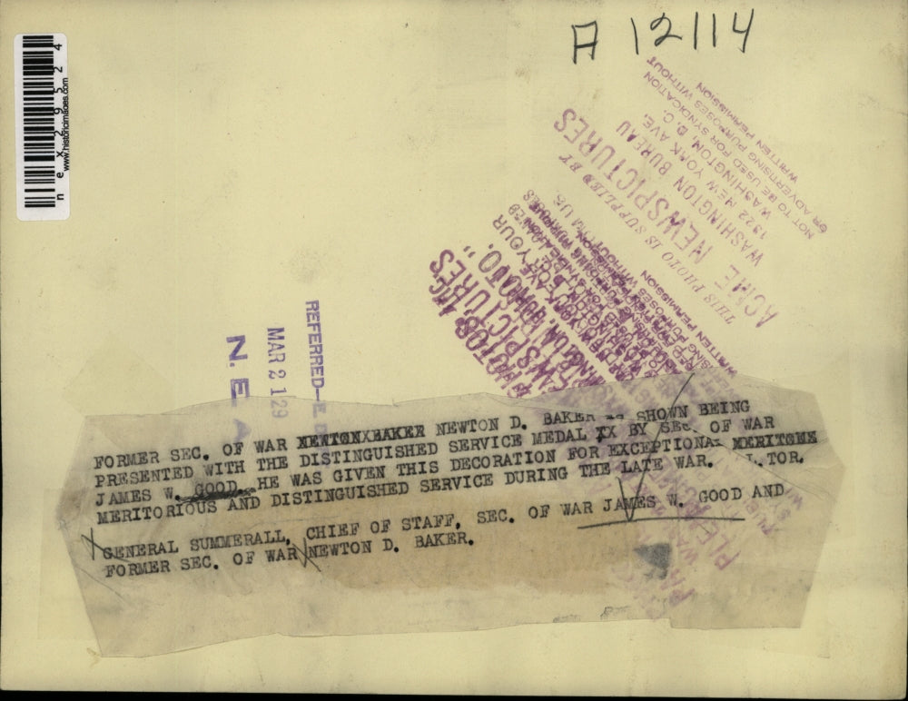 1929 Press Photo General Summerall, Secretary of War James W. Good and former