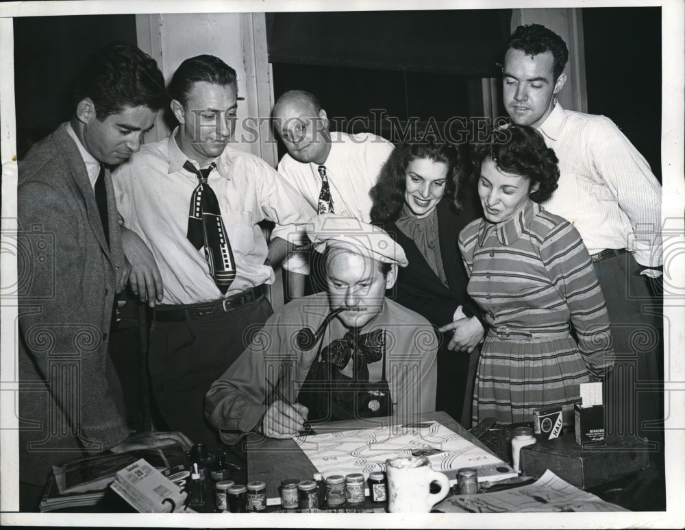 1946 Press Photo Jim Moran, Dick Krolik, Bob Moore, Don Hoster, Laura McGalis