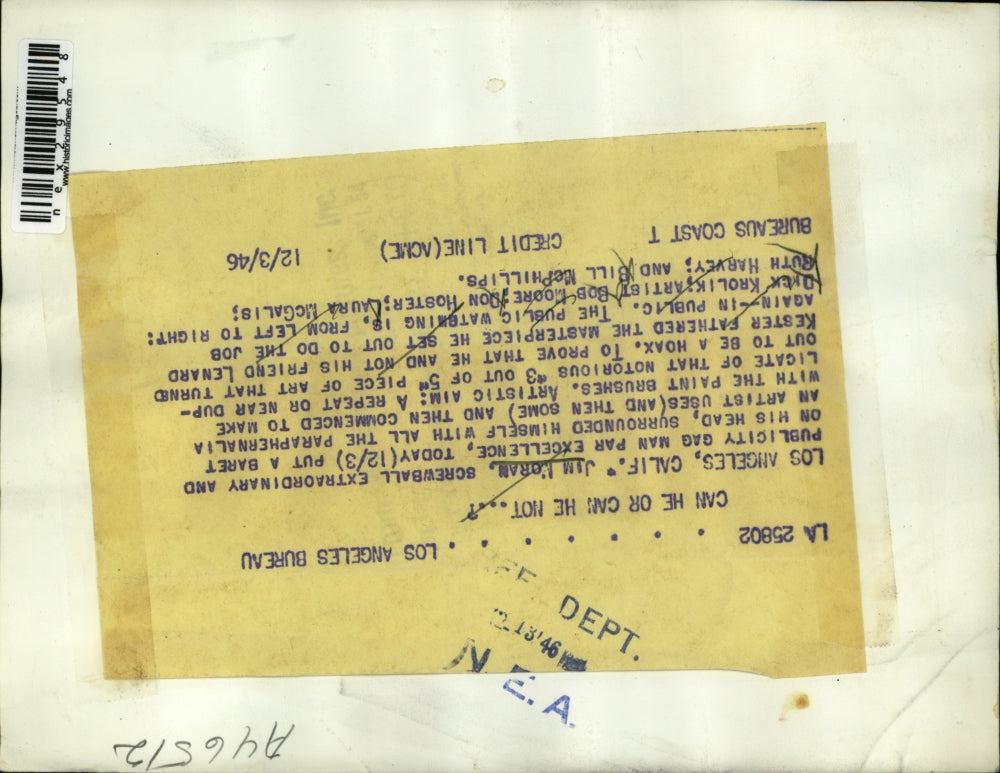 1946 Press Photo Jim Moran, Dick Krolik, Bob Moore, Don Hoster, Laura McGalis