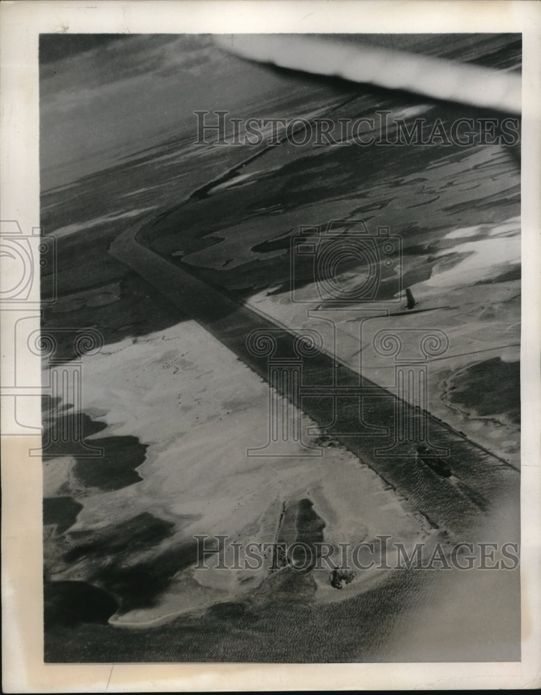 1940 Press Photo View of Suez Canal in Egypt Taken From R.A.F. Plane