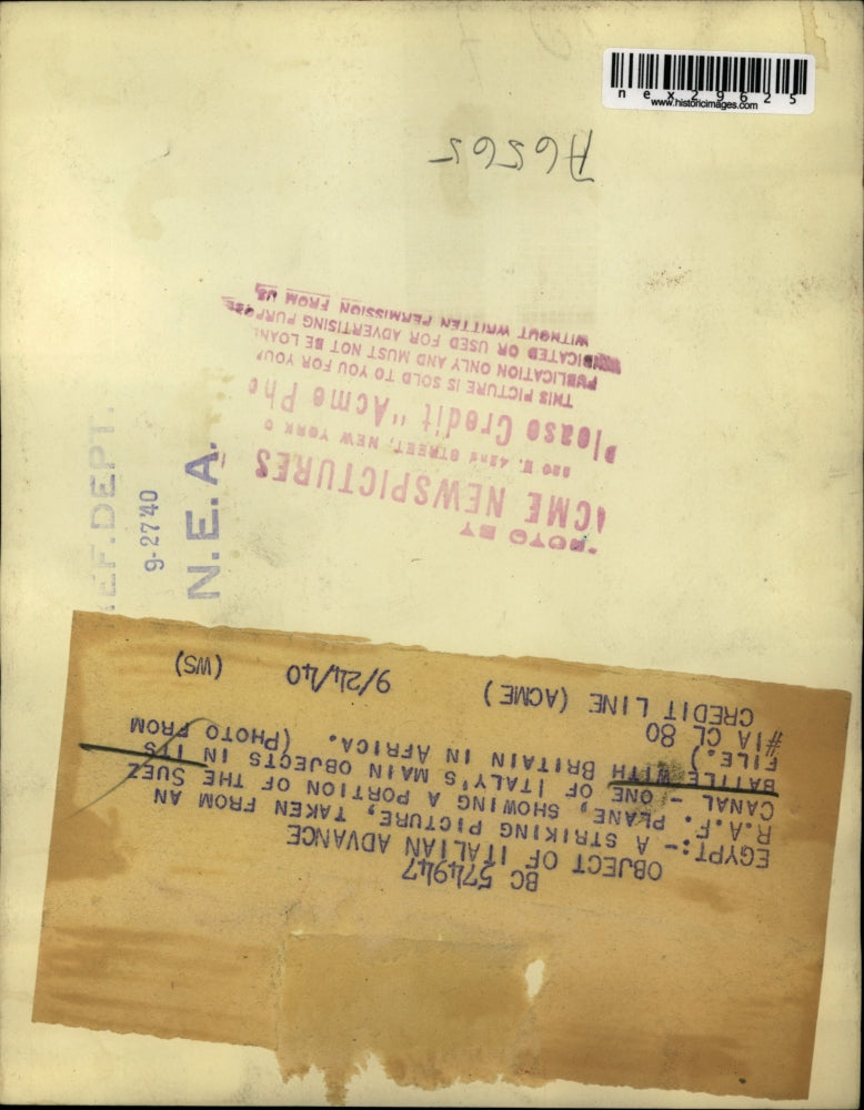 1940 Press Photo View of Suez Canal in Egypt Taken From R.A.F. Plane