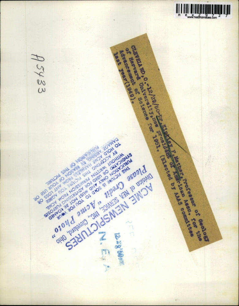 1950 Press Photo Cleveland Ohio Dr Kintley F Mather Prof of Geology Harvard