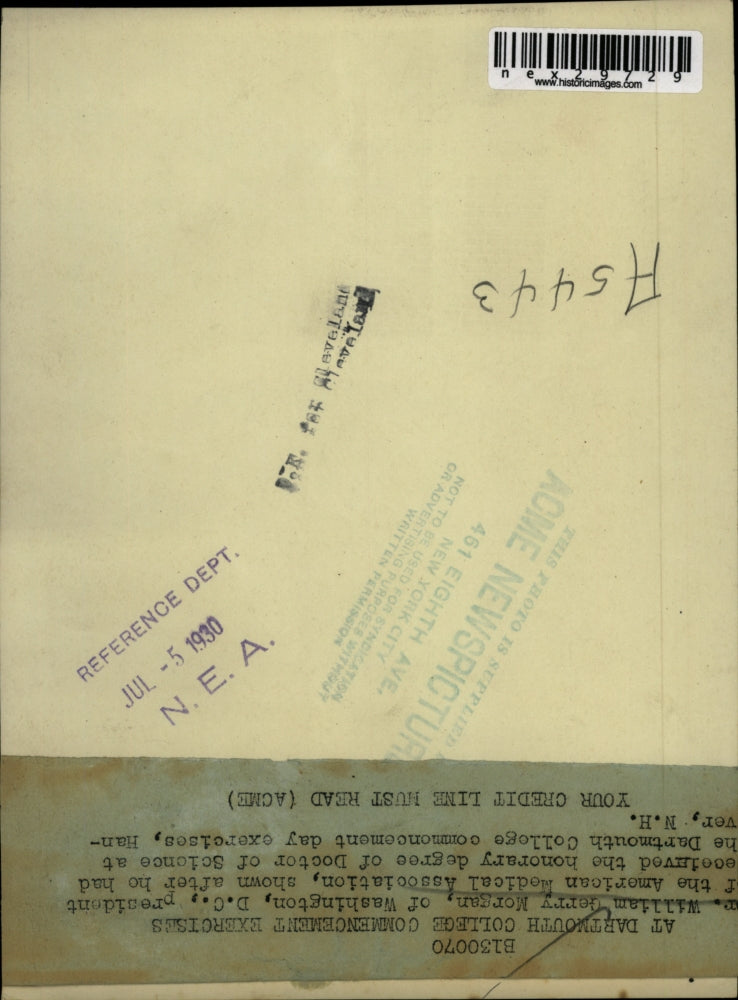 1930 Press Photo Dr William Gerry Morgan pres of AMA at Dartmouth College