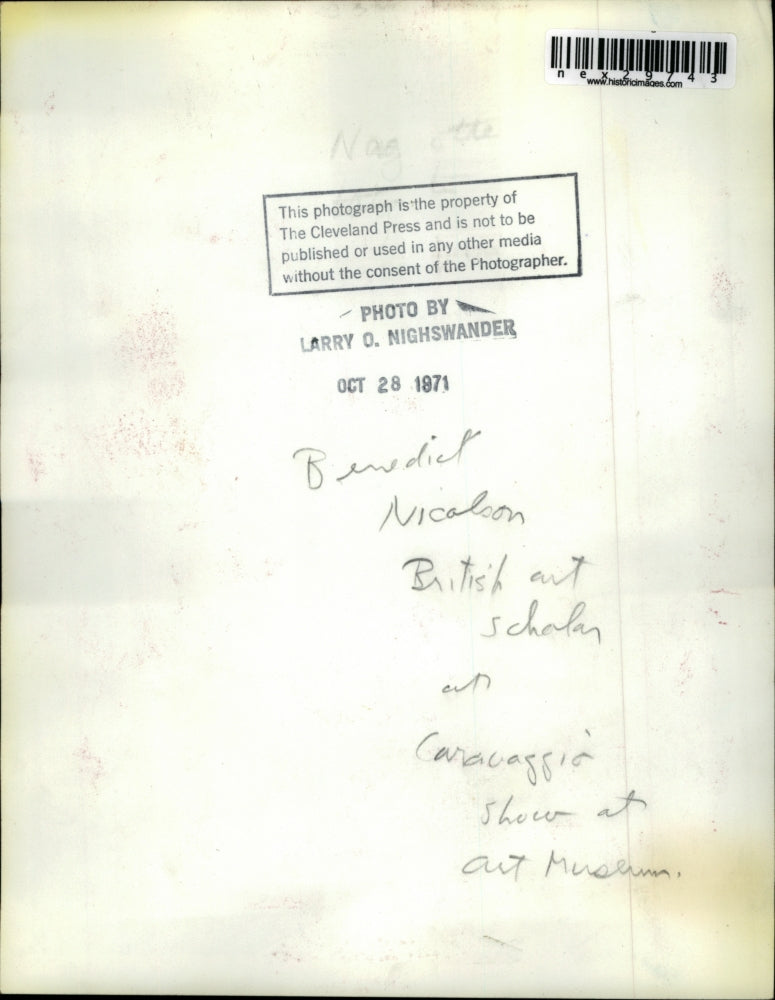 1971 Press Photo Benedict Nicolson British Art Scholar at Art Museum