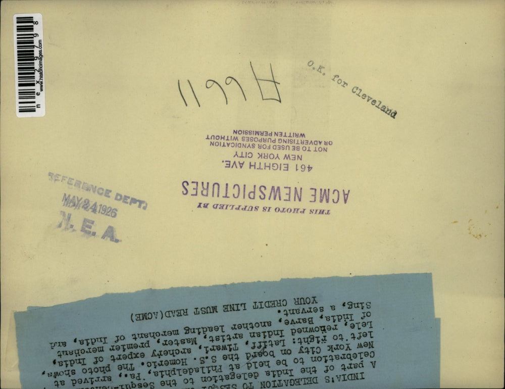 1926 Press Photo India delegation for Sesquintennial in Phila Latiff, Tiwari,