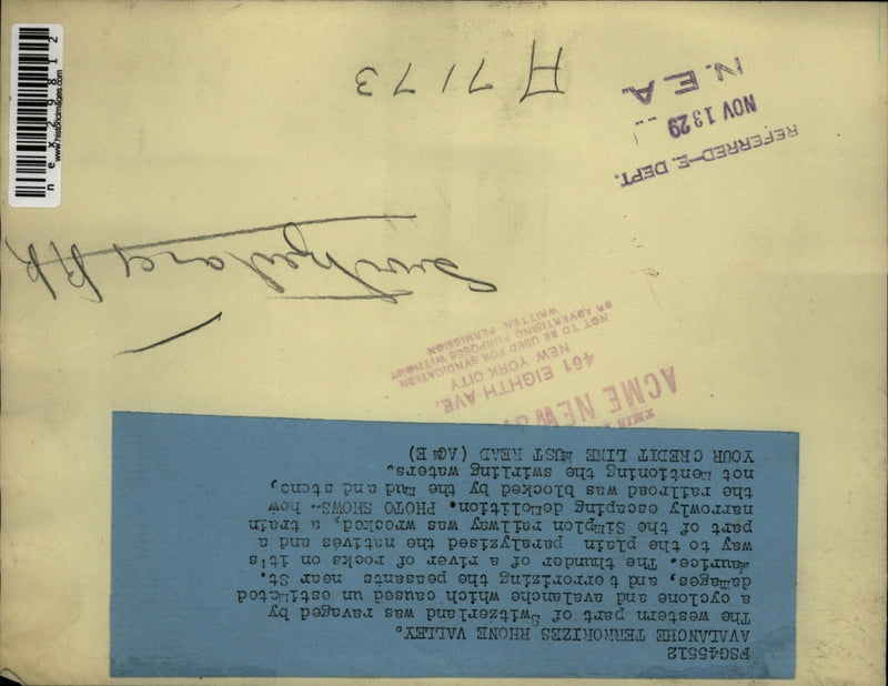 Load image into Gallery viewer, 1929 Press Photo Switzerland railway tracks ravaged by cyclone
