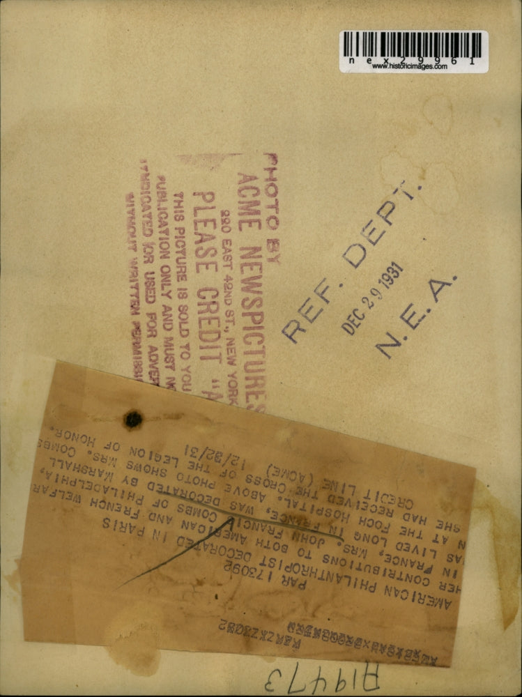 1931 Press Photo Mrs. John Francis Combs with the marshalls