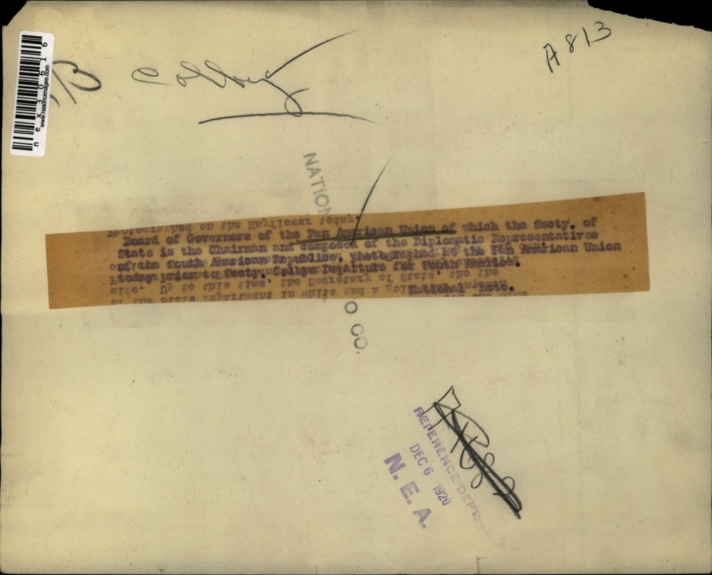 1920 Press Photo Pan American Union Sec of State Hughes & delegates