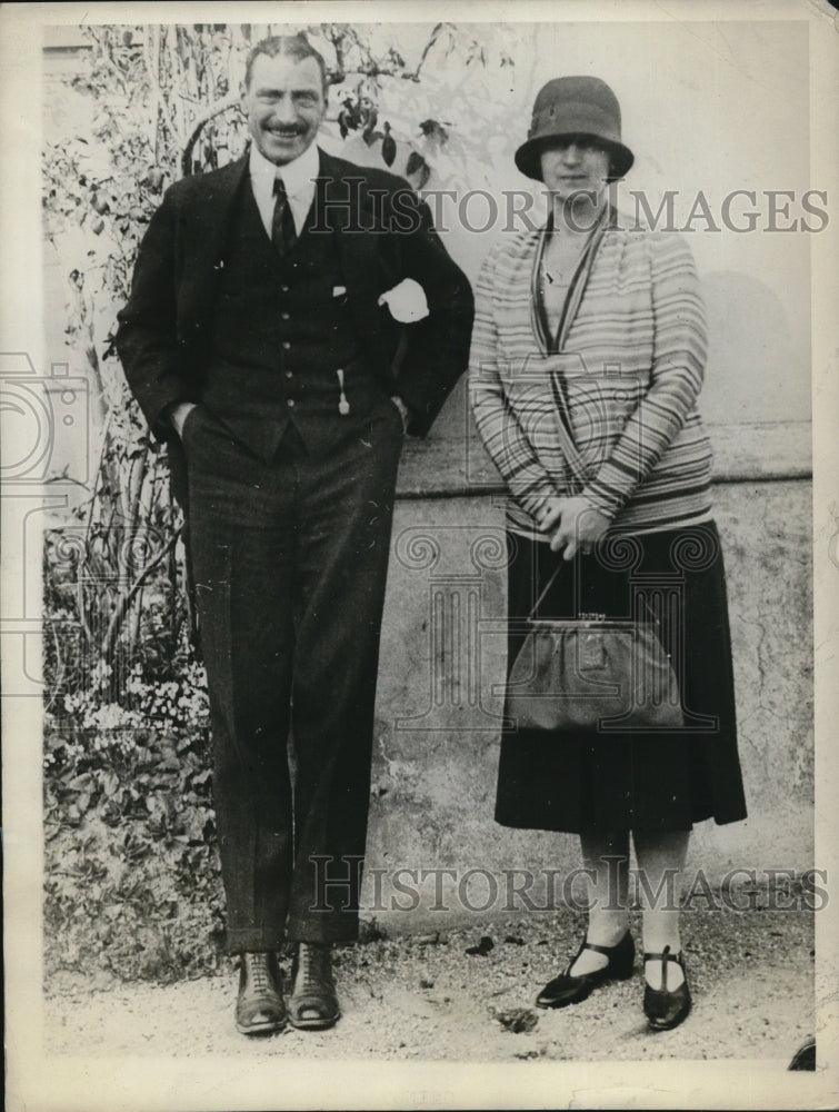 Load image into Gallery viewer, 1929 Press Photo King Christian and Queen of Denmark at Hotel de Pins at Cannes
