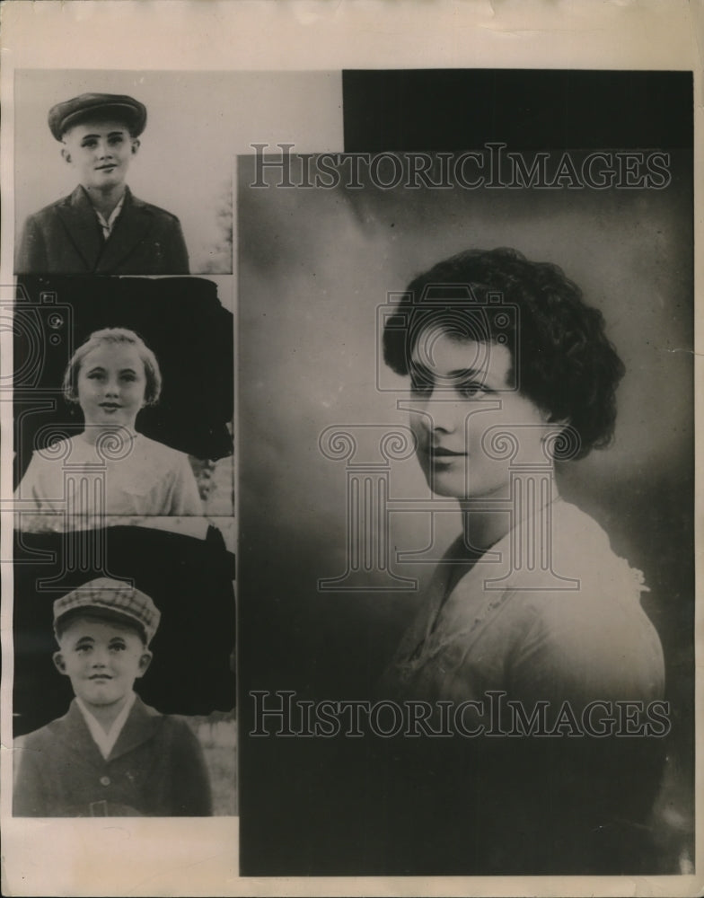 1922 Press Photo Flora Straitwell & Children, Lynn Massachusetts Custody Battle