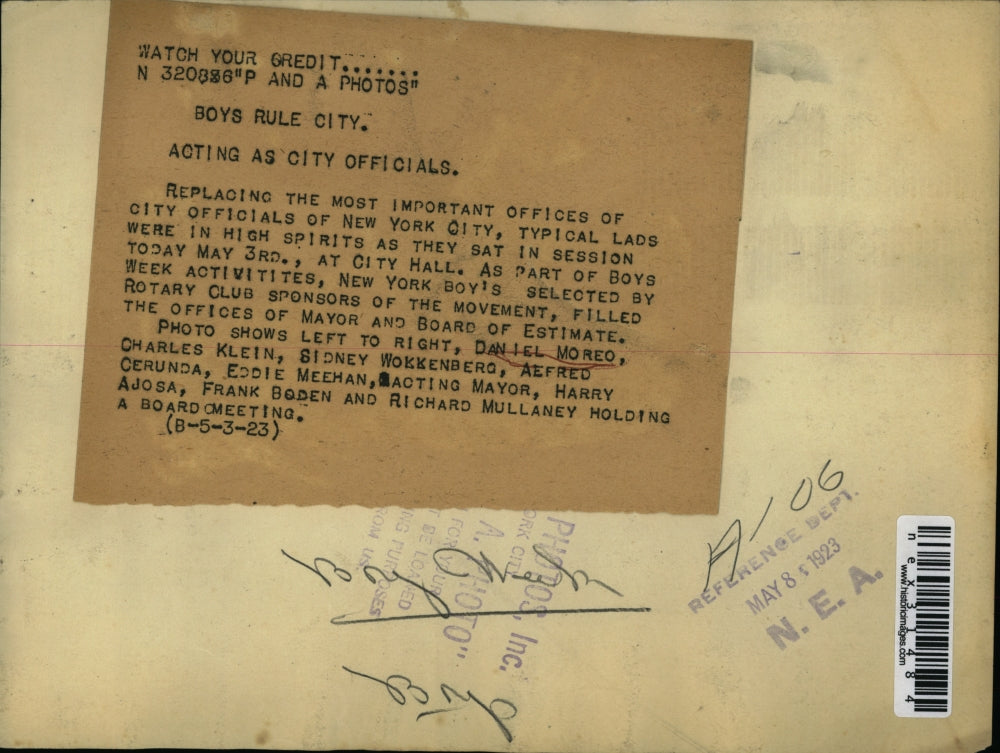 1923 Press Photo Daniel Moreo, Charles Klein, Sidney Wokkenberg, Alfred Cerunda