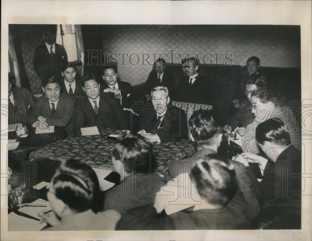 1939 Press Photo Baron Kiichiro Hiranuma, Japanese premiere at Press conference- Historic Images