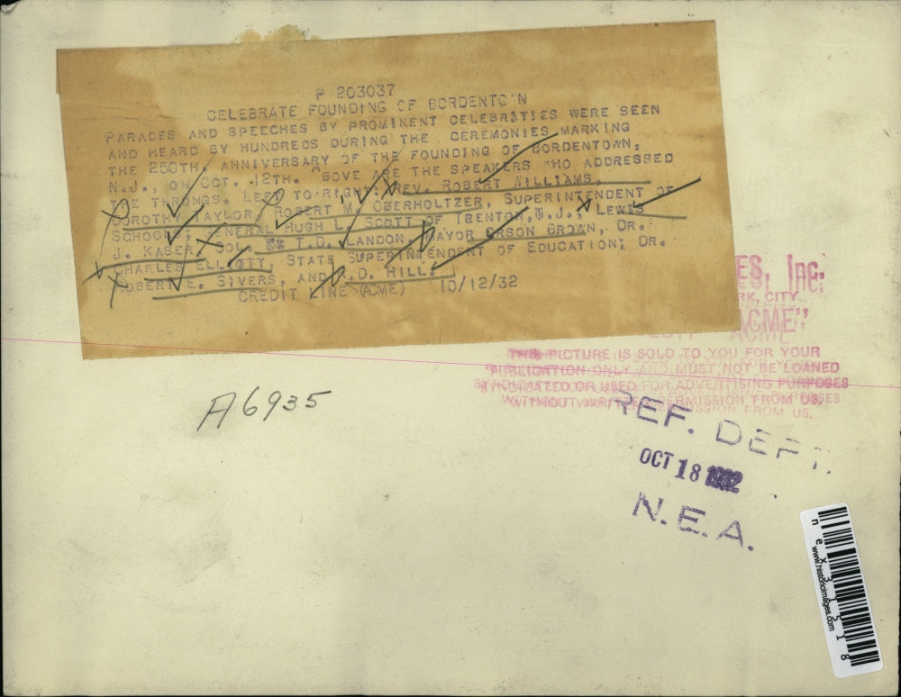 1932 Press Photo Rev. Robert Williams, Dorothy Taylor, Robert M. Oberholtzer,