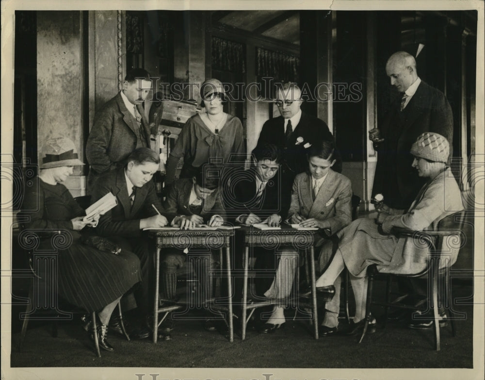 1928 Press Photo Columbia Univ D Scarborough, E Carrington